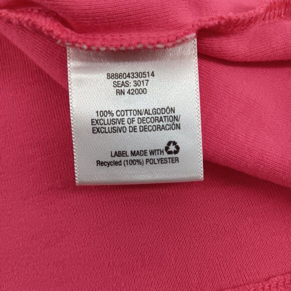 Basic Editions Shirt Women Large Pink Short Sleeve Crochet Neckline Casual Top - Picture 6 of 6